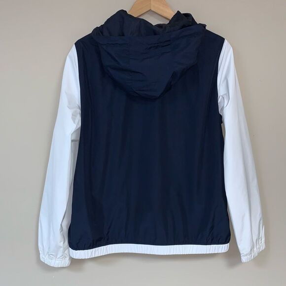 TOMMY HILFIGER Men's Medium Full Zip Windbreaker Jacket Hooded Navy White Light - Picture 3 of 8